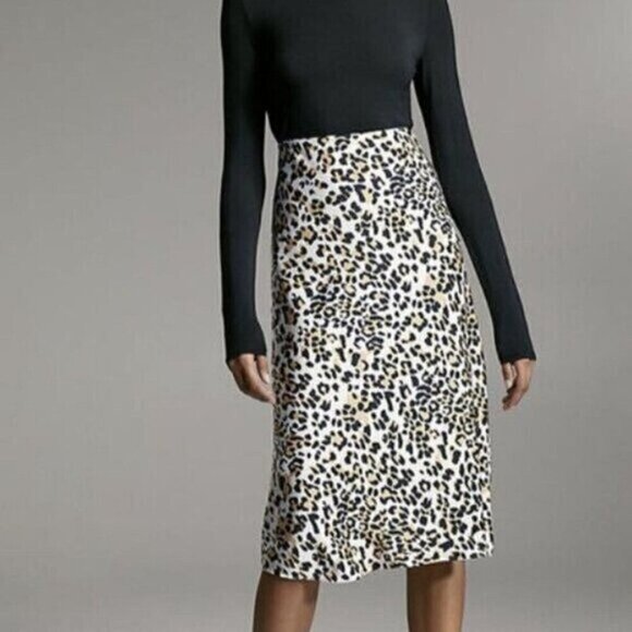 BABATON Only Slip Satin Midi Skirt Leopard 00 Aritzia - Picture 6 of 12